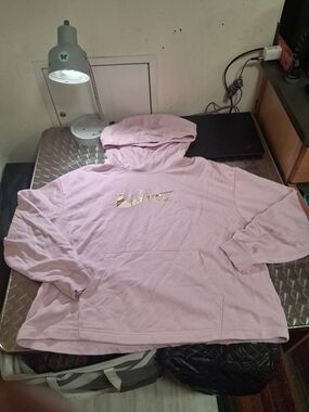 Nike Light Pink Hoodie with Gold Swoosh